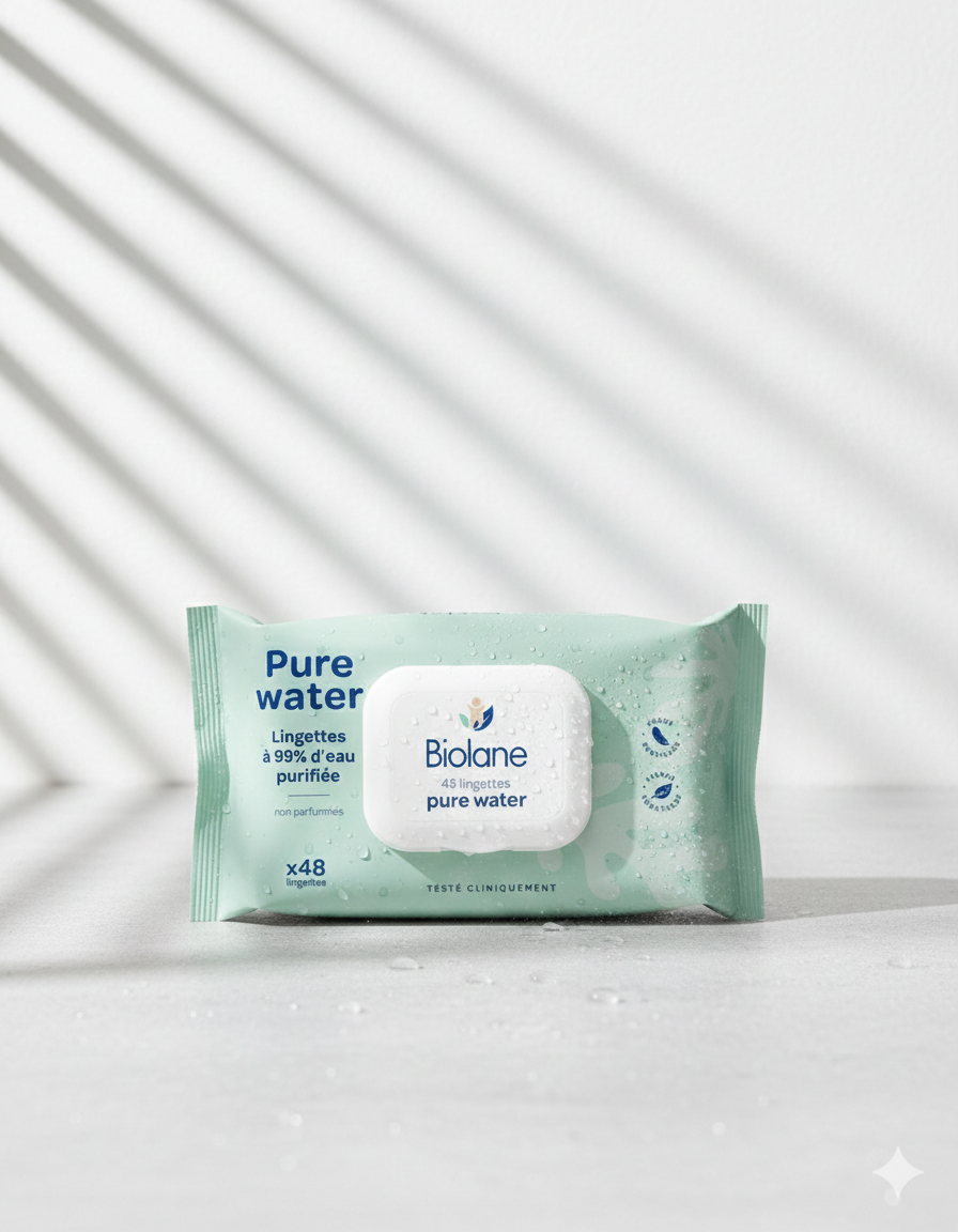 Biolane - 48 Lingettes Pure Water (Eau Purifiée)