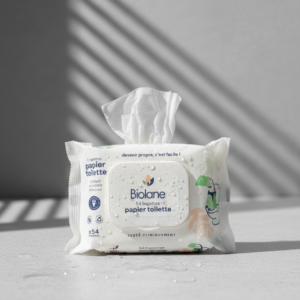 Biolane - 54 Lingettes Papier Toilette Humides pour Enfants
