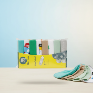 Lot de 8 débarbouillettes Gerber pour bébé - Couleurs assorties